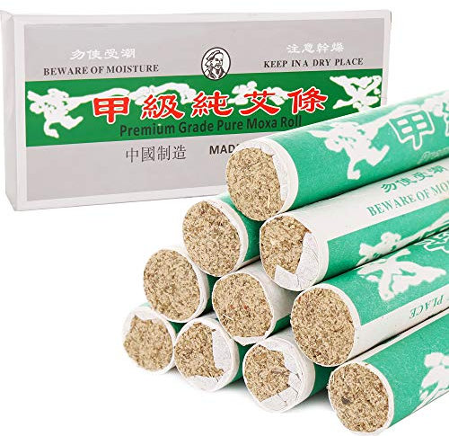 Moxa Rollen - PowerKing 10 Rollen rauchfrei reine Moxa Sticks für milde Moxibustion Gesundheitspflege entlasten Körper Schmerz Massage