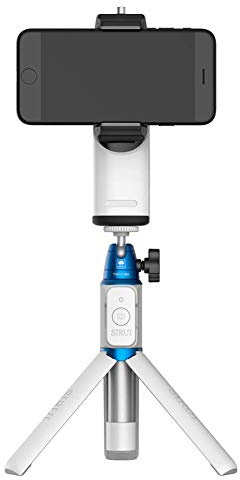SIRUI VK-2W Stabilisateur de cardan portable et bâton Selfie, Compatible avec la plupart des smartphones, avec éclairage d'appoint, Miroir et connexion Bluetooth, Blanc