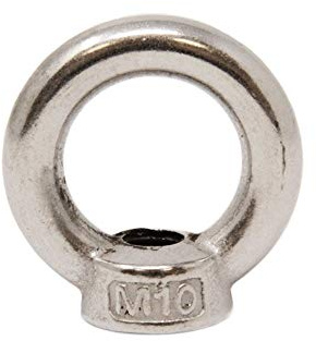 Edelstahl - M10 - Augenmutter Bietet Einen Sicheren Befestigungspunkt, Um Seil Oder Kabel Anzubringen - Weiblich - Packung von 10