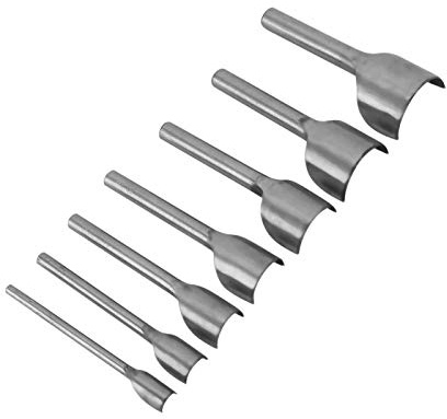 Deror 7 Piezas Herramientas de artesanía de Cuero de Bricolaje semicirculares en Forma de Arco Cortador de Extremo de Correa Herramientas de perforación de semicírculo de Correa de Cuero (10-40 mm)