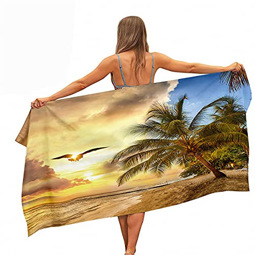Sticker Superb. Größe Strandtuch Mikrofaser XL XXL Super Saugfähig Schnelltrocknend 3D Strand Palme Männer Junge Sporthandtuch Schwimmen, Surfen, Yoga, Strandliegetuch (Farbe 2,150 x 200 cm)