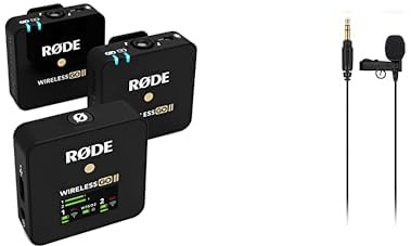 RØDE Wireless Go II Dual Channel Wireless System with Built-in Microphones & Lavalier GO Professional Lavalier/Lapel Microphone for Broadcast, Filmmaking, Content Creation – Black