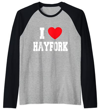 I Love Hayfork Raglan Baseball Tee
