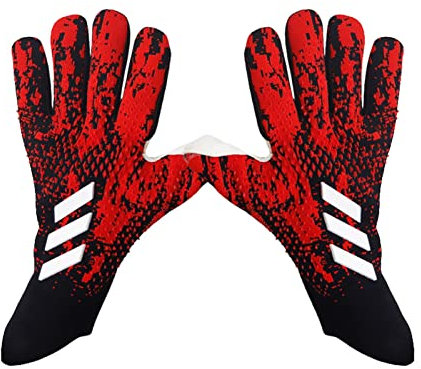 Sdaren Gants de Gardien But Football, Respirant et près du Corps sécurisés d'entraînement Football avec Une adhérence Forte Protection des Doigts épaissie, Taille 8-10, Rouge, 10 mètres
