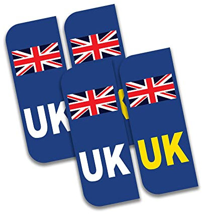 Stcky UK Number Plate Stickers For Europe [Pair of 2] – Premium Laminated UV Resistant Vinyl Stickers for Standard Size Registration Plates 104mm x 40mm