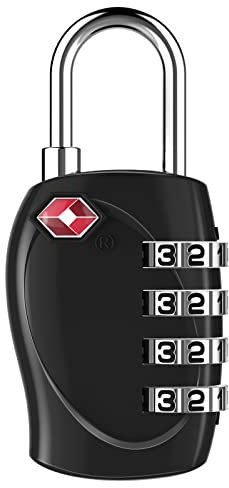ZHEGE Kofferschloss Zahlenschloss 4 Stellig, TSA Schloss für Koffer, Rucksack, Waffentasche, Fahrradtasche, Kleines Vorhängeschloss Gepäckschloss, Reiseschloss, Zelt Schloss mit Zahlencode (Schwarz)