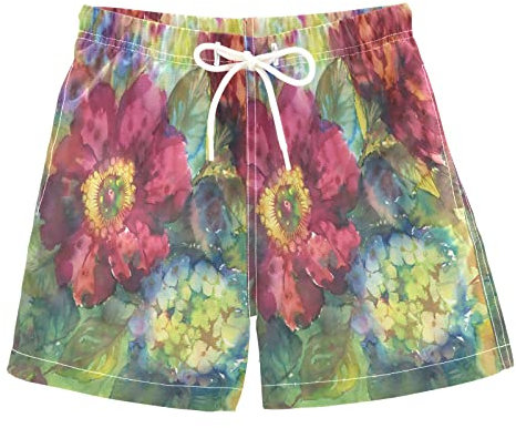 Jungen Badehose Sommer Kordelzug Kleinkind Schwimmbrett Shorts Schnell Trocknend Kleine Jungen Badeanzug Strand Hawaii Urlaub 2T-16, mehrfarbig, 122