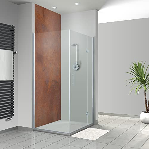 WANDFREUDE individuelle Duschrückwand Aluverbundplatte auf Maß (1 Stück - Oxidiertes Metall - Seidenmatt) – Dusche Wandverkleidung Duschwandverkleidung Duschrückwände