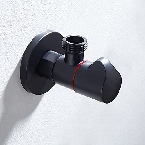 GRAWIT Ventil für Badezimmerarmatur, WC-Wasserventil Schwarz, 1/2 Zoll Messing-Absperrventil für Dusche, Wasserhahnventile für Küchenspüle, für Toilette, Schwarz A (Color : Black A) Beautiful Scenery