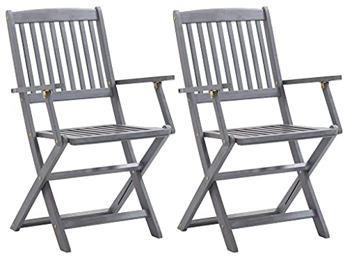 Bussandri Exclusive - Klappbare Gartenstühle 2 STK. Massivholz Akazie