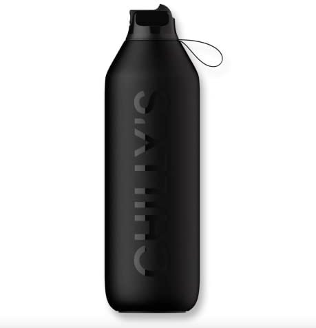 Generico Chilly Serie 2 FLIP Black 1000 ml Flasche aus BPA-freiem Edelstahl, wiederverwendbar.