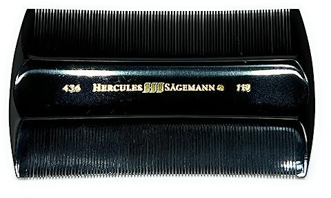 Hercules Sägemann 436 - Pettine per lendini, in gomma naturale, con dentatura molto fine su 2 lati, pettine circa 9 cm (436)