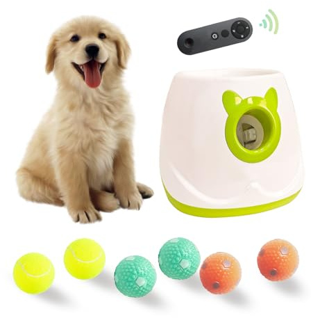 Automatic Dog Ball Launcher Tennis Ball Thrower Machine with 6 Balls,Remote