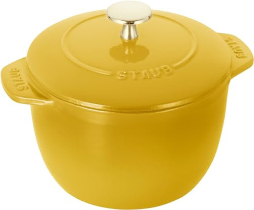 staub La Cocotte de GOHAN Citron Z1029-064 La Cocotte de GOHAN Citron M 6.3 inch (16 cm) Rice Cooker, Cast Iron, Enamel Pot, Rice Cooker