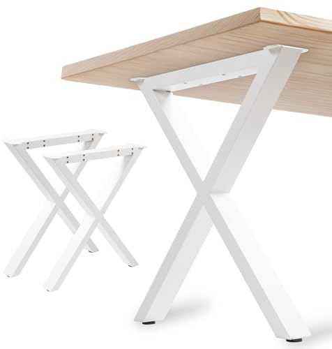 NEXT LEVEL - Tischbeine Metall Schwarz | 65x74cm, Profil 80x40mm, Metallisch, für Holz und Glas, Kompatibel mit Tischbreiten 70, 80, 90 und 100cm - PM05BL