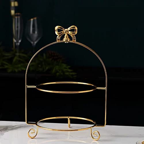 Piedistallo per torta Tavolo da dessert multi-livello Alzata per torta Tè pomeridiano Vassoio per snack Oro Argento Espositore a tre livelli Espositore per torta di frutta Vassoio per torta (Colore:
