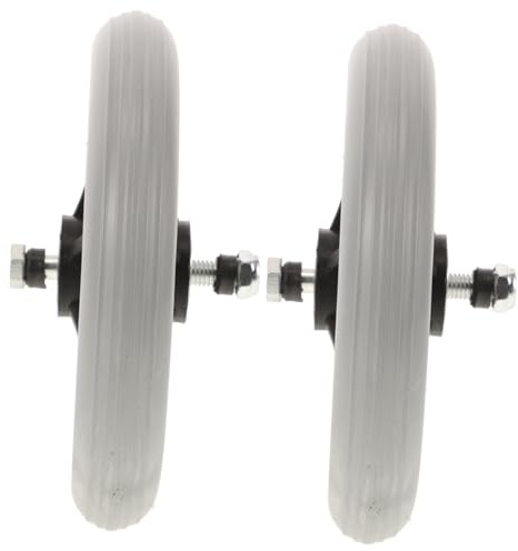 COOLHIYA 2pcs Wheelchair Front Wheels Replacement Solid Tyre Caster Wheels for Smooth Mobility Easy Installation for Elderly and Patient Wheelchairs