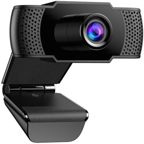 kacylzom Webcam 1080P avec Microphone Antibruit - Full HD Web Cam Correction Automatique de La Lumière Streaming Caméra PC Webcam pour Les Appels Vidéo/Conférences/Zoom