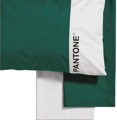 PANTONE - Completo Letto Set con Lenzuola Matrimoniali Cotone 240x280 + Lenzuolo Sotto con Angoli Matrimoniale Coprimaterasso 180x200 con Elastici per Materasso Fino 30cm + Federe Cuscino Letto 50x80