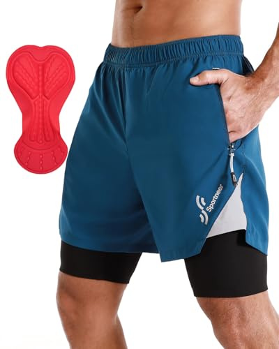 Sportneer Fahrradhose Herren MTB Hose Radlerhose Herren Radhose Mountainbike Hose mit 3D Sitzpolster Radhose Fahrradhose, M-3XL