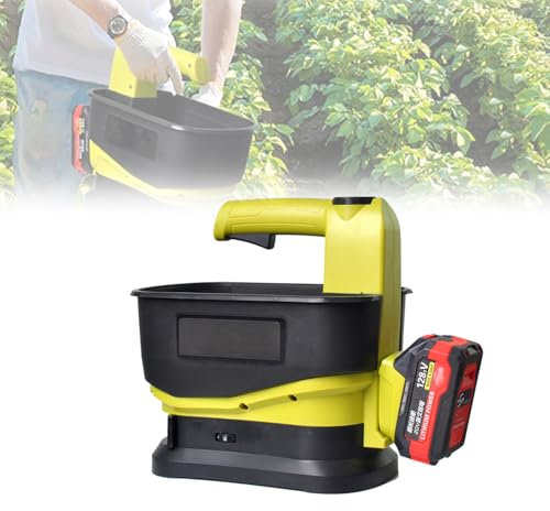 BDJSN Esparcidor De Semillas Inalámbrico De 5,5 L, Esparcidor De Semillas Eléctrico De Mano De 17000 RPM con Batería De 4000 MAh, Ajuste De 6 Velocidades, Ángulo De Dispersión De 140°, para Semillas