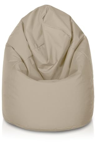 Bepouf - Pouf a Sacco Morbido in Poliestere con Imbottitura in Palline di Polistirolo, Poltrona a Sacco Adatta per Camera e Salotto - Dimensione Mega 135Hx85, Colore Beige