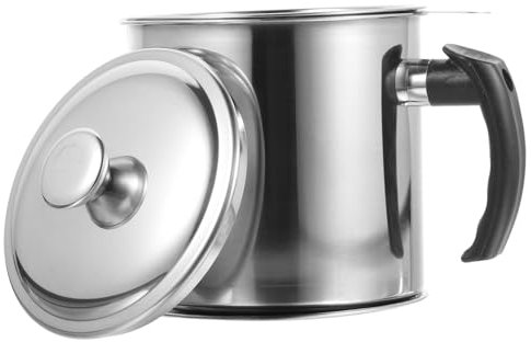 Cabilock Contenitore Per Olio in Acciaio Inossidabile Contenitore Per Grasso Filtro Per Olio Domestico Separatore Pratico Per Conservazione