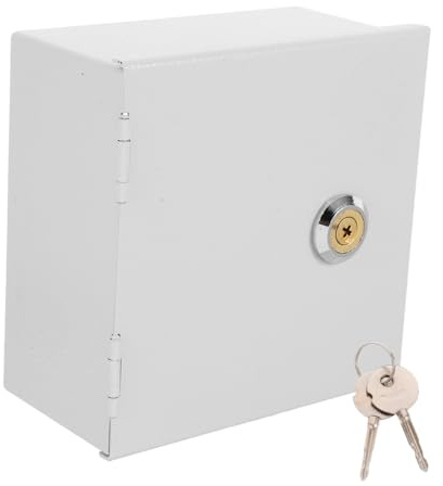 HOLIDYOYO Stainless Steel Waterproof Socket Protector Box with Lock, Wall-mounted Electrical Junction Box for Outdoor and Indoor Use, Anti-theft Switch Cover Suitable for Ev Chargers