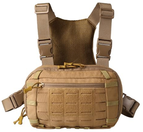 DONGKER Tactical Chest Rig Pack, Wasserdichte Molle Brusttasche für Männer, Herren Harness Taschen mit CCW-Fach und verstellbarem Gurt für die Jagd im Freien, Schießen, Wandern