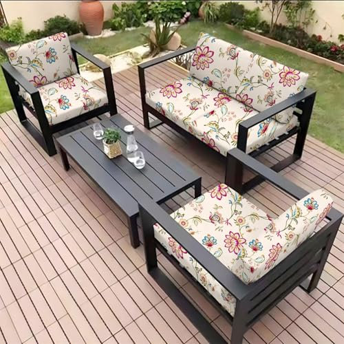 Highdi Funda Asiento Sofá Exterior Impermeable, Cubre Asiento Impresión Antipolvo Antideslizante 1/2/3 Plazas Funda Cojines Elástica Sofa Jardin Terraza Patio (Estilo étnico,50-70cm)