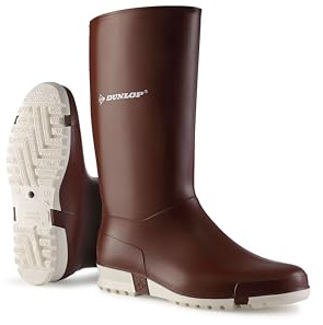 DUNLOP Sport Burgundy/White Gummistiefel, Regenstiefel für Damen, Herren, Kinder, Mädchen und Jungen, Grosse 39