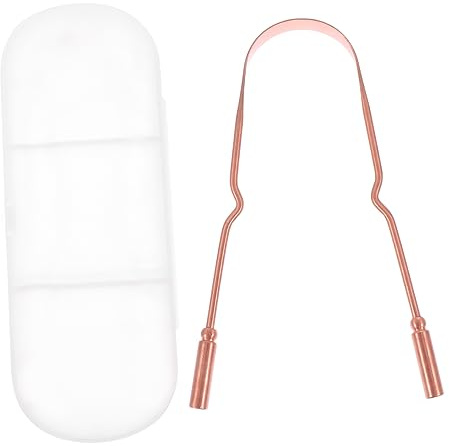 GOOHOCHY Rasoio Per Lingua in Rame Dispositivo Orale e Scatola Di Immagazzinaggio Di Raschietto Per Pulire La Lingua Comodo Da Trasportare