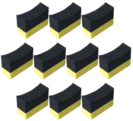 ERINGOGO 10 Pezzi Spugne Applicatore Cera Auto Tamponi Morbidi per Pulizia Interni e Pneumatici Riutilizzabili e Delicati sulla Vernice Super Assorbenti e Resistenti per Dettagli Auto