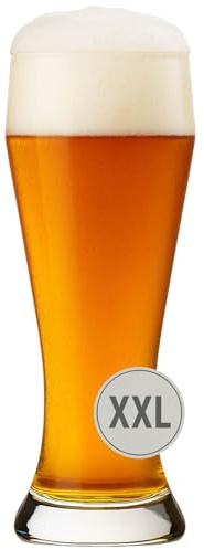 Rastal Verre à bière géant XXL – 3 litres (3,9 l à ras bord) – Verre à bière blanche pour clubs, championnats et trophées – Verre à bière soufflé à la bouche surdimensionné