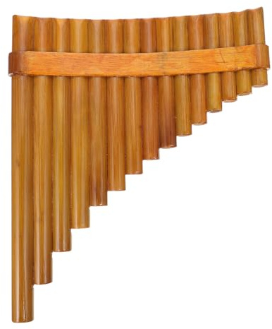 15 Stück Panflöte aus Bambus, Medium G Tonrohr, Braun | Musikalische Bildung, Kreatives Design, Sicher und Leicht zu Spielen für Kinder und Anfänger