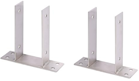 Alberts 2er Set U-Pfostenträger | zum Aufschrauben | Edelstahl | lichte Breite 91 mm