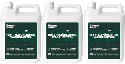 The Green Junk Waschmittel Bio Ohne Chemie 5L (3er-pack) - Öko | Waschmittel-Nachfüllpackung - Flüssig - Baby Waschmittel - 100 % Natürliches Waschmittel - 501 Wäschen