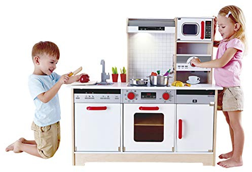 Hape Multifunktionale Spielküche Küchen-Rollenspiel Spielset für Kinder ab DREI Jahren