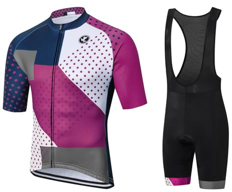 UGLY FROG Milchfaser Radsport Anzüge Herren Kurzarm Trikots+Bib Kurze Hosen Gel Pad Summer Cycling Kit Triathlon Clothes für Radsport Rennrad Einzigartig Designs