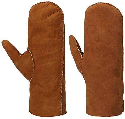 Caridei Lederhandschuhe Damen Fausthandschuhe Handmade uni Fäustlinge Made in Italy Herbst Winter cognac 6 1/2 HS