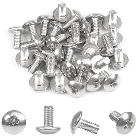 MroMax M4 x 8 mm Maschinenschrauben, Kreuzschlitz, Rundkopfschraube, 304 Edelstahl, Befestigungsschrauben, 30 Stück