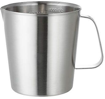 1000ML Measuring Cup Milk Jug 304 Stainless Steel Thicken Measuring Jug Durable Kitchen Large Capacity Measuring Cup with Handle and Scale (1000ML)