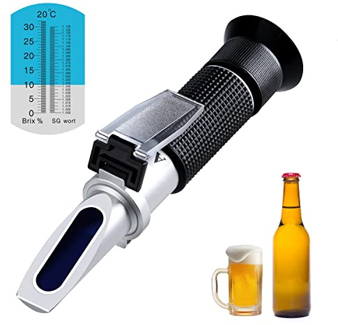 Brix Réfractomètre pour brassage de moût de bière, réfractomètre portatif Brix avec fonction ATC (compensation automatique de la température)