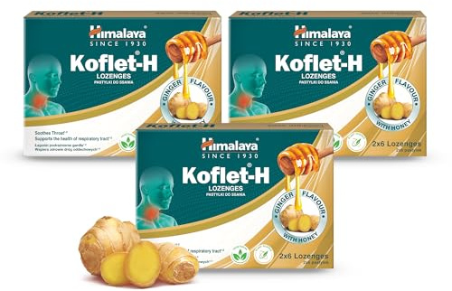Himalaya Herbal Healthcare Koflet-H Lozenges | Ginger Flavoured | Relieves Cough, tonsillitis | Loaded with anti-allergic, antimicrobial and immune-resistance properties