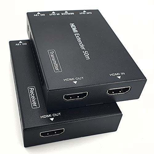 FOURKAY HDMI over CAT6 Extender 4K60 70m, HDR, Loop Out, PoC, IR | Power over CAT6 from either end, Loop Out for Local TV, IR Passback, HDR, SkyQ and Virgin360 Compatible, EX4K50E-H