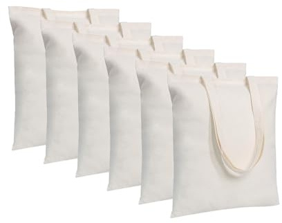 MR.R 12 piezas de sublimación bolsas de poliéster de lona para impresión de prensa de calor, 35x40 cm, beige