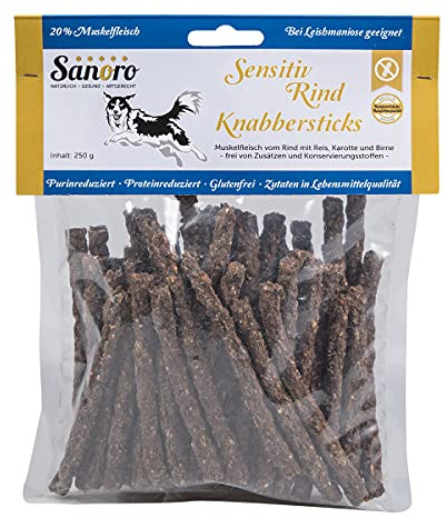 Knabbersticks Sensitiv Rind - 250g - geeignet für Hunde mit Leishmaniose, purinarm