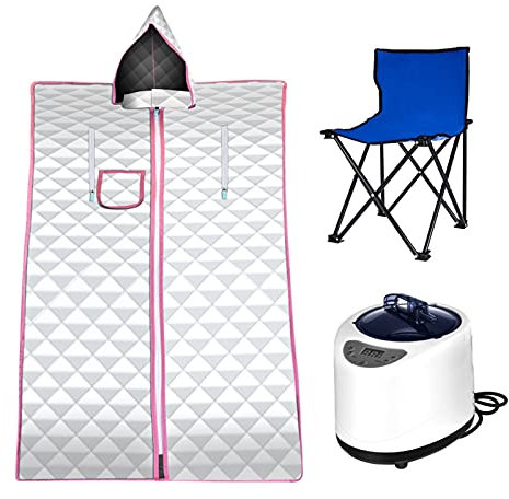 Z-LIANG Steam Generator for Shower Portable Sauna Generator Rooms For Sauna SPA Larger Tent Portable Steam Bath Lose Weight Detox Therapy Steam Fold Sauna Cabin (Color : Silver)