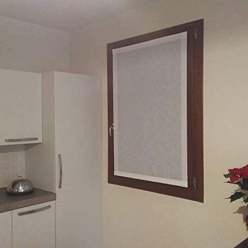 CATTANI TESSUTI visillos Blanco para Puerta y Ventana Cortos de Panel confeccionadas con Cinta de Velcro-Ancho de 30 a 100 cm Longitud Personalizada (95x225 cm)