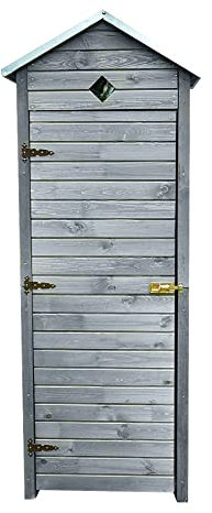 Beauty.Scouts Gartenschrank Ilex Kiefernholz grau 78x50x194,50cm Geräteschrank Outdoorschrank Schrank Gartenaufbewahrung Aufbewahrung Outdoor Garten Gartenmöbel